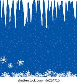 icicle and covered with snow