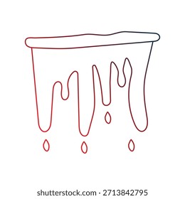 Icicle doodle icon with white background vector stock illustration