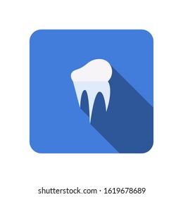 Icicle flat icon with long shadow, icon for web vector