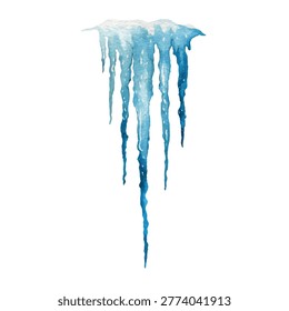 Icicle frozen in a solid state