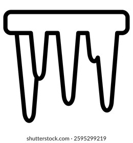 Icicle icon design. Symbol of cold, winter, snow, ice, and weather. Vektor on white background.