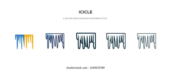 icicle icon in different style vector illustration. two colored and black icicle vector icons designed in filled, outline, line and stroke style can be used for web, mobile, ui