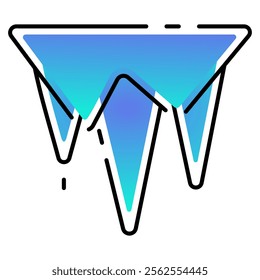 icicle icon with gradient line style. Suitable for website design, logo, app, UI and etc. Based on the size of the icon in general, so it can be reduced.