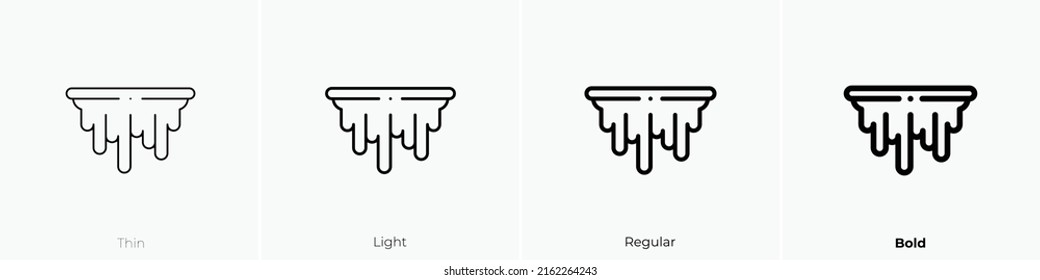 icicle icon. Linear style sign isolated on white background. Vector illustration.