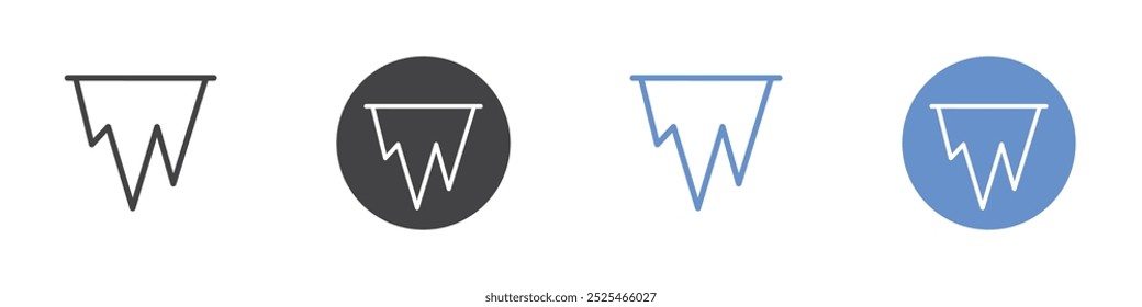 Icicle icon Thin outline art symbol