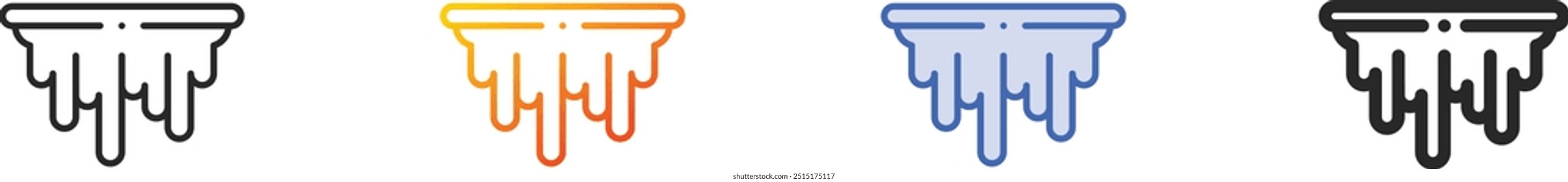 icicle icon.Thin Linear, Gradient, Blue Stroke and bold Style Design Isolated On White Background