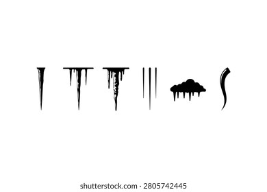 Icicle Silhouette Vector Collection Set