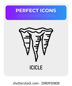 Icicle thin line icon. Modern vector illustration of ice spike.