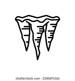 Icono de línea delgada. Ilustración vectorial moderna del pico de hielo.