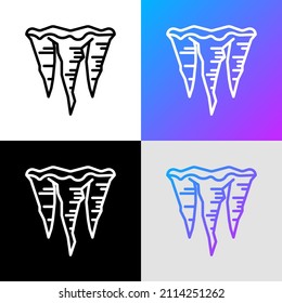 Icono de línea delgada. Ilustración vectorial moderna del pico de hielo.