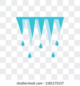 Icicle Vector Icon Isolated On Transparent Background, Icicle Logo Concept