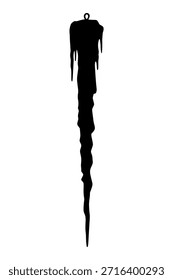 Icono de la silueta del Vector del carámbano. Formación de hielo afilado negro. Conceptos de invierno y congelación.