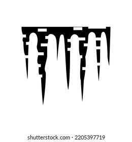 icicle winter glyph icon vector. icicle winter sign. isolated symbol illustration