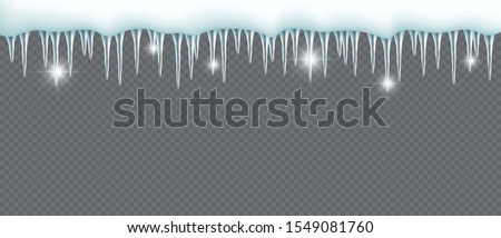 Icicles Hanging From Snow Top 3d Transparent Vector Element