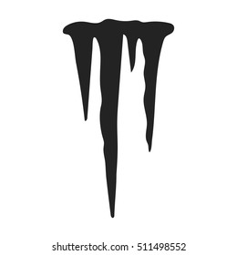 Icicles icon in black style isolated on white background. Weather symbol stock vector illustration.