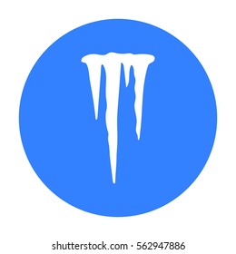 Icicles icon in black style isolated on white background. Weather symbol stock vector illustration.