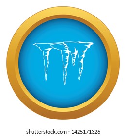 Icicles icon blue vector isolated on white background for any design