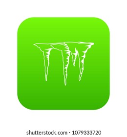 Icicles icon digital green for any design isolated on white vector illustration