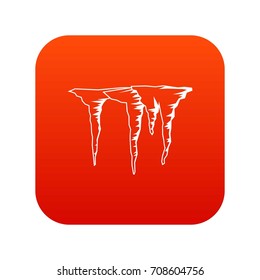 Icicles icon digital red for any design isolated on white vector illustration