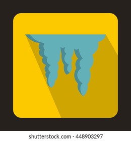 Icicles icon in flat style on a yellow background