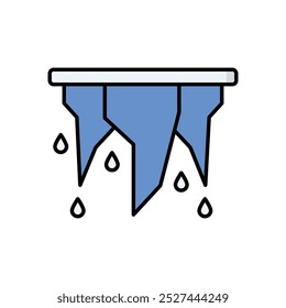 Eiszapfen-Symbol einzeln auf weißem Hintergrund. Vektorgrafik.