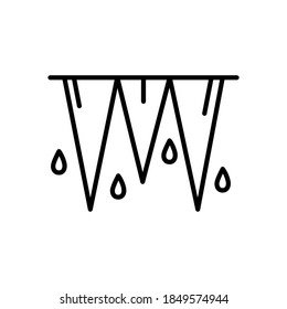 Vector de línea de icono de Icicles para su diseño