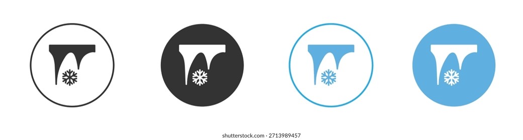 ícone Icicles Conjunto de design de modelo de logotipo