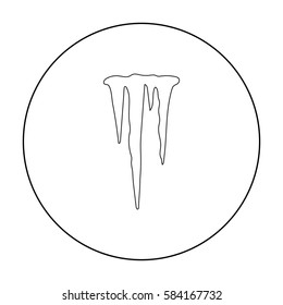 Icicles icon in outline style isolated on white background. Weather symbol stock vector illustration.