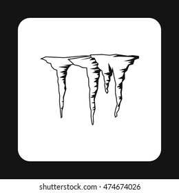 Icicles icon in simple style isolated on white background. Winter symbol