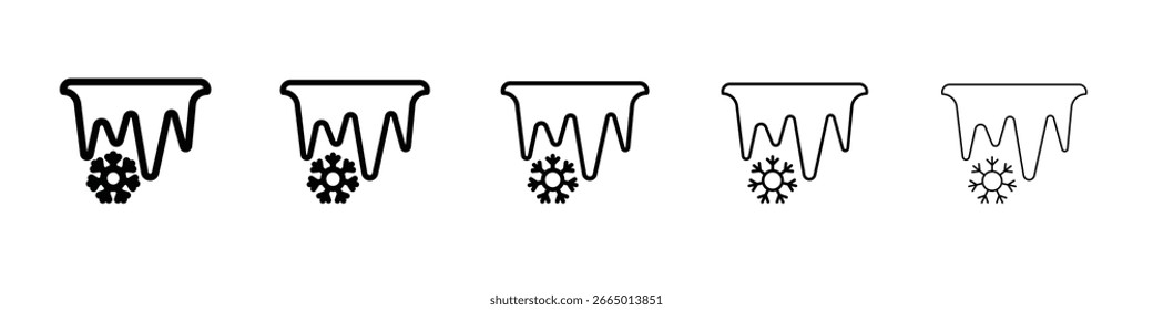 Icicles icon Symbol concept for web design.simple line vector icon. logo illustration.