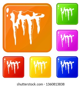 Icicles icons set collection vector 6 color isolated on white background