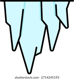 Icicles Illustration Hanging from Edge in Winter