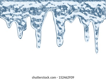 Icicles isolated on a white background