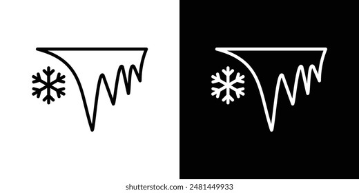 Icicles Linie Symbol Vektorillustration Set.