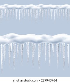 Icicles, Seamless Border Vector