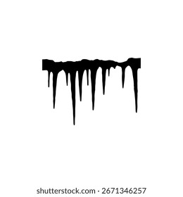 Icicles Silhouette Vektor flache Illustration Design.