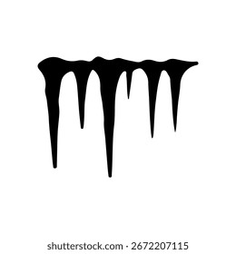 Ilustración plana de Vector de silueta de carámbanos sobre fondo blanco.