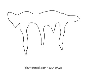 Icicles, snow cap, drift outline vector symbol icon design. Beautiful illustration isolated on white background