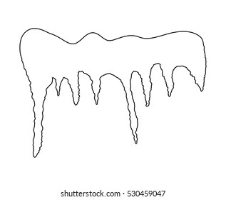 Icicles, snow cap, drift outline vector symbol icon design. Beautiful illustration isolated on white background