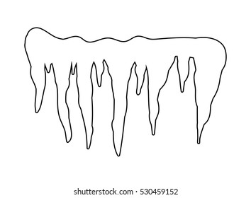 Icicles, snow cap, drift outline vector symbol icon design. Beautiful illustration isolated on white background