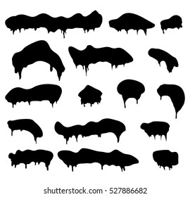 Icicles, snow cap, drift silhouette vector symbol icon design. Beautiful illustration isolated on white background