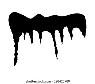 Stalactites Vector Silhouette Black Natural Formations Stock Vector ...