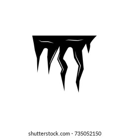Icicles, snow cap icon on white background