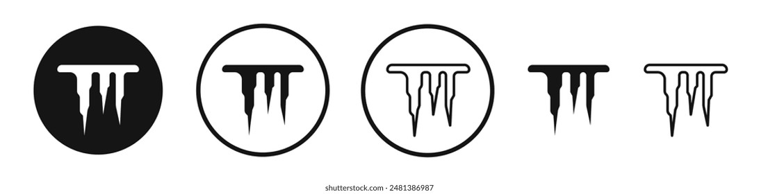 Icono de Vector Icicles en color blanco y negro.