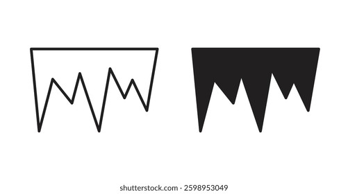 Icicles vector line icon illustration collection.