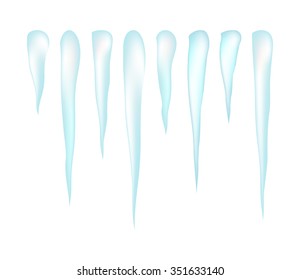 Icicles vector symbol, icon  design. Winter illustration isolated on white background.