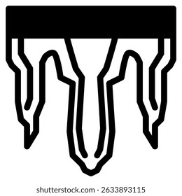 Iciles icon in Black Fill. Glyph style. Isolated on white background