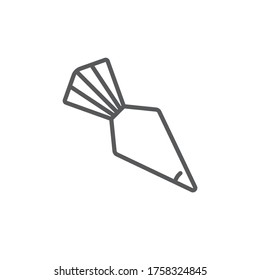 Icing bag with nozzle vector icon symbol isolated on white background