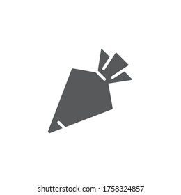 Icing bag with nozzle vector icon symbol isolated on white background