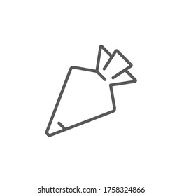 Icing bag with nozzle vector icon symbol isolated on white background